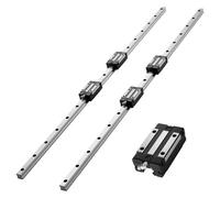 VEVOR Kit de Riel de Guía Lineal HGR20 2 Rieles 1000 mm, Eje Lineal con 4 Bloques Deslizantes con Rodamientos, Antioxidante y de Alta Precisión, para Bricolaje, Fresadoras CNC, Tornos, Impresoras 3D