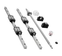 VEVOR Kit de Riel de Guía Lineal HGR20 2 Rieles 600 mm, 1 Husillo de Bolas y 4 Bloques Deslizantes, con Soporte de Extremo BF12/BK12 y Carcasa de Tuerca, para Fresadoras CNC de Bricolaje, Tornos
