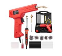 VEVOR Kit de Soldador de Plástico, Pistola de Soldadura de Plástico de 100 W Soldador de 60 W/100 W, con 1000 Piezas de Grapas Calientes y 60 Varillas para Parachoques de Automóvil, 230 x 160 x 43 mm