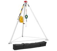 VEVOR Kit de Trípode de Rescate para Espacios Confinados, Cabrestante de 816 kg, Patas Ajustables de 1,25 m, Cable de 19,8 m, Protección Anticaídas de 10 m, Altura de Trabajo de 1,34 a 2,15 m