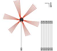 VEVOR Kit Deshollinador Flexibles 8 m Con 8 Varillas - Cepillo Nylon Para Chimeneas de Leña - Limpia Chimeneas 6M 8M 10M 12M