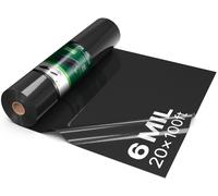 VEVOR, lámina de plástico de 10 mil, alta resistencia, 1,5 x 30 metros. Rollo de lámina de plástico gruesa, lona de plástico para proteger, cubierta de polietileno para sótanos, barrera contra la hume