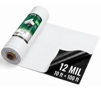 VEVOR, lámina de plástico de 10 mil, alta resistencia, 1,5 x 30 metros. Rollo de lámina de plástico gruesa, lona de plástico para proteger, cubierta de polietileno para sótanos, barrera contra la hume