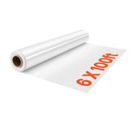 VEVOR Lámina de Plástico de Polietileno para Invernadero 1,8 x 30,5 m 6 Mil | Rollo de Membrana de PE Transparente para Granjas Campos Agricultura Jardines, a Prueba de Sol, Lluvia, Viento y Escarcha