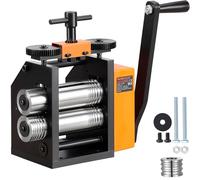 VEVOR Laminador de Joyería Ancho 75 mm Máquina Laminadora de Joyería Espesor 0,03-6,5 mm Relación de Engranaje Ajustable 1:2 para Procesamiento de Joyería Taller de Pulsera de Anillo de Plata Dorada