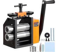 VEVOR Laminador, máquina de laminación de joyería de 76 mm, relación de engranaje 1: 2, molino de laminación multifunción 3 en 1, grosor de prensa de 0,1 a 7 mm para hacer joyas de metal, patrón de