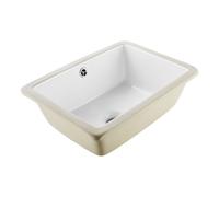 VEVOR Lavabo Bajo Encimera de Cerámica Rectangular, con Rebosadero, Fregadero de Cocina Moderno para Espacios Pequeños, Resistente a las Manchas y el Amarilleo, Color Blanco, 400 x 305 x 180 mm