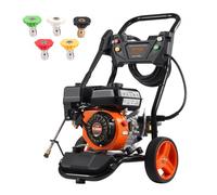VEVOR Lavadora de Alta Presión a Gas Vertical 3950 PSI 2,6 GPM Limpiador de Alta Presión 10 L/min con Bomba de Cobre, Pistola Rociadora, Varilla de Extensión, 5 Boquillas para Casas, Vehículos