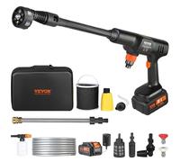 VEVOR Lavadora de Alta Presión con Batería Inalámbrica 21V Limpiador Portátil de Alta Potencia 652PSI 50bar Lavadora Eléctrica 3,5L/min Cargador de Batería 4,0Ah para Limpieza de Patio, Jardín, Coche