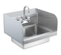 VEVOR Lavamanos con grifo y lavabo lateral de pared o lavabo empotrado 432 x 381 x 330 mm Fregadero de acero inoxidable sin fugas para restaurante, baño, cocina, bar, garaje
