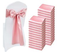 VEVOR: Lazos de satén para sillas con lazo (275x17 cm), 100 unidades. Cintas para atar sillas, ideales para bodas, banquetes, decoraciones y eventos. Fundas para sillas de banquete, lazos para sillas 