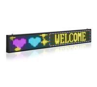 VEVOR Letrero LED Programable 131 x 19 cm Panel Digital Flexible Desplazable a Todo Color Tablero de Visualización con Patrón de Texto Personalizado Control de Aplicación Bluetooth para Publicidad