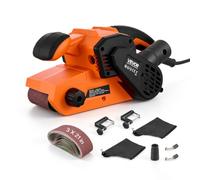 VEVOR Lijadora de Banda 750 W 7,6 x 53,3 cm, 6 Velocidades de 192-366 m/min | Uso Manual y de Mesa, para Madera, Lijadora de Cinta 2 en 1, con 10 Bandas Abrasivas, 2 Abrazaderas y Bolsas para Polvo