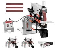 VEVOR Lijadora de Banda de 1500 W con VFD Velocidad Variable 600 a 6000 RPM, 32 m/s Motor sin Escobillas, Amoladora de Lijado 1829 x 51 mm, 3 Modos, 3 Bandas para Metal Acero Taller Madera Cuchillos