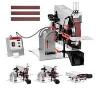 VEVOR Lijadora de Banda de 1500 W con VFD Velocidad Variable 600 a 6000 RPM, 32 m/s Motor sin Escobillas, Amoladora de Lijado 1829 x 51 mm, 3 Modos, 3 Bandas para Metal Acero Taller Madera Cuchillos