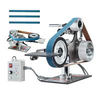VEVOR Lijadora de Banda, Pulidora de Banda de Velocidad Variable 762 x 25,4 mm con VFD, Pulidora de Banda 550 W con 2 Moldes de Pulido y 3 Bandas de Lijado para Trabajar Metales y Fabricar Cuchillos
