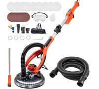 VEVOR Lijadora de Pared y Techo 950 W, Lijadora Jirafa, 7 Velocidades 1000-2300 RPM, Plegable y Extensible 1,4-1,8 m, LED, Manguera de Polvo, 15 Hojas de Papel de Lija, para Suelo Pared de Gotelé Yeso