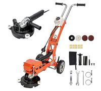 VEVOR Lijadora eléctrica para hormigón de 1400W, pulidora de suelos portátil de 3700 RPM, lijadora para suelos para alisar hormigón, granito, mármol y suelos de madera, disco de lijado de 18 cm, mango
