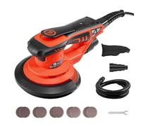 VEVOR Lijadora Orbital 400W Platos de 152,4 mm 7 Velocidades 4000-10000 RPM | Para Carpintería, Lijadora Excéntrica, Órbita de 2 mm, Manguera de Aspiración, Motor sin Escobillas, 10 Discos de Lija