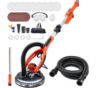 VEVOR, lijadora para paneles de yeso de 950 W, lijadora para techos con plato de lijado de 255 mm, lijadora de cuello largo con velocidad de 1000-2300 RPM, con LED de doble pared, mango extensible, 15