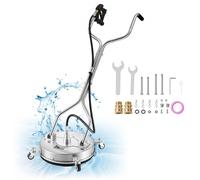 VEVOR Limpiador de Superficies para Hidrolimpiadora 138-276 Bar con Ruedas | para Entradas, Patios y Aceras, con Acero Inoxidable 430, 2 Boquillas Giratorias, Conector de 9,5 mm y Adaptadores M22-14/15