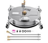 VEVOR Limpiador de Superficies para Hidrolimpiadora 41,9 cm con 4 Ruedas, con 2000-4000 PSI (138-276 bar), Acero Inoxidable 430, Adaptador de 30° y Conector 6,35 mm para Suelos y Bajos de Vehículos