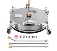 VEVOR Limpiador de Superficies para Hidrolimpiadora 41,9 cm con 4 Ruedas | para Suelos y Bajos de Vehículos, con 2000-4000 PSI (138-276 bar), Acero Inoxidable 430, Adaptador de 30° y Conector 6,35 mm