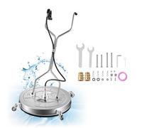 VEVOR Limpiador de Superficies para Hidrolimpiadora 76,2 cm con Asa Elevada | para Entradas, Patios y Aceras, con 138-276 bar, Acero Inoxidable, Conector de 9,5 mm, 4 Ruedas y Adaptadores M22-14/M22-15