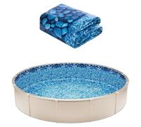 VEVOR, liner para piscina oval de 3.6 x 7.3 metros, estilo de solape para piscinas desmontables, altura de la pared de 122 a 137 cm, lámina de piscina duradera, vinilo de grosor estándar, para piscina