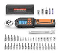 VEVOR Llave Dinamométrica 1/4" con Pantalla LCD Kit de Accesorios 42 Piezas, Precisión ±2%, 4 Unidades de Medida, con Puntas Barra de Extensión Adaptador, Herramienta de Mantenimiento Reparación Autos