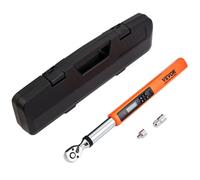 VEVOR Llave Dinamométrica Digital 3/8" Llave de Torsión 5-50 N.m Precisión ±2% Llave de Carraca Ajustable 72 Dientes LED Zumbador Vibración Respaldo con Adaptadores Extensión Kit de Mantenimiento