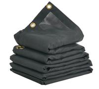 VEVOR, lona para camión, 2,4 x 5,5 metros, cubierta negra resistente con revestimiento de PVC, con doble bolsa, ojales de latón y tejido reforzado de doble aguja, compatible con sistemas de volquete m