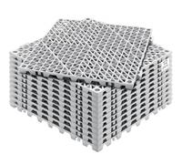 VEVOR Loseta de PVC Losetas Autoventiladas 12 PCS Baldosa de Clip Calada para Suelo 30x30x1,5 cm Baldosa de Jardín de Enclavamiento Drenaje Rápido Interior Exterior para Terraza Cocina Spa Baño, Gris
