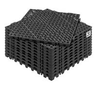 VEVOR Loseta de PVC Losetas Autoventiladas 12 PCS Baldosa de Clip Calada para Suelo 30x30x1,5 cm Baldosa de Jardín de Enclavamiento Drenaje Rápido Interior Exterior para Terraza Cocina Spa Baño, Negro