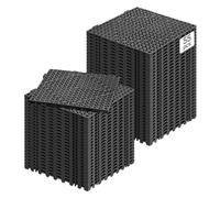 VEVOR Loseta de PVC Losetas Autoventiladas 50 PCS Baldosa de Clip Calada para Suelo 30x30x1,5 cm Baldosa de Jardín de Enclavamiento Drenaje Rápido Interior Exterior para Terraza Cocina Spa Baño, Negro