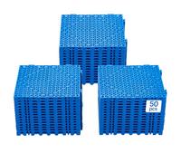 VEVOR Loseta de PVC Losetas Autoventiladas 50 PCS Baldosa de Clip Calada para Suelo 30x30x1,5 cm Baldosa de Jardín de Enclavamiento Drenaje Rápido Interior Exterior para Terraza Cocina Spa Baño, Azul