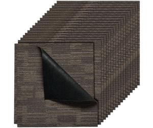 VEVOR Losetas de Alfombra Reutilizables de 609,6 x 609,6 x 6 mm, 24 uds, Alfombra Modular Cuadrada, Suave, Acolchada, sin Costuras, 9 m², para Sala de Estar, Dormitorio, Interior, Gris y Marrón
