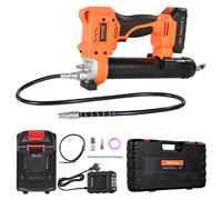 VEVOR, lubricadora eléctrica de baterías, 55 MPa, lubricadora de un solo uso con batería de 2,0 Ah y luz LED, manguera de 90 cm y bolsa de transporte, gatillo, compatible con baterías Makita de 18V, i
