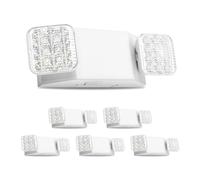 VEVOR Luz de Emergencia LED CA 120/277 V, 6 Piezas, Iluminación de Emergencia con Batería de Respaldo, 2 Cabezales Cuadrados Ajustables, Respaldo de 90 Minutos, para Salidas, Oficinas, Restaurantes