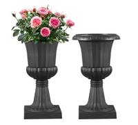 VEVOR Maceta de Urna de Plástico, 25 x 42 cm, 2 Piezas, Maceta Clásica para Interiores, Exteriores, Bodas, Fiestas, Eventos, Escenarios, Entradas, Pasillos, Jardines, Balcones, y Patios, Negro