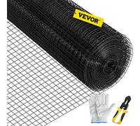 VEVOR Malla de Alambre 61 x 3048 cm Malla de Acero Galvanizado Revestida de Vinilo Malla de Calibre 16 con Pinzas de Corte y Par de Guantes de Tela para Cercas de Jardín, Cercados para Mascotas
