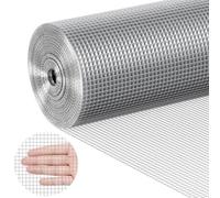 VEVOR Malla de Alambre Soldada 915mm x 30,48m Rollo de Malla de Alambre Galvanizado en Caliente 6,35x6,35 mm Valla de Alambre de Gallinero Calibre 23 para Jaulas de Conejos, Jardín, Roedores Pequeños