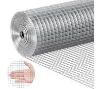 VEVOR Malla Metálica 61 cm x 7,62 m Malla de Alambre Fina 12,7 mm x 12,7 mm | Rollo de Rejilla Metálica de Acero Galvanizado para Gallinero Conejero Jardín de Plantas, Prevención de Ratones Roedores