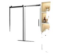 VEVOR, mampara de ducha para bañera, 56-60 pulgadas de ancho x 60 pulgadas de alto, puerta corredera doble de media altura para bañera, puerta corredera de media altura para bañera con vidrio templado