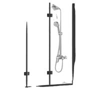 VEVOR, mampara de ducha sin marco para bañera, 86 cm de ancho x 140 cm de alto, mampara de ducha semicircular para bañera, puerta de vidrio de seguridad giratoria de 180°, mampara semicircular con pan