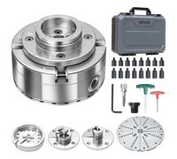 VEVOR Mandril para Torno de Madera 4 pulgadas 4 Mordazas, Juego de Mandril Autocentrante con Engranaje Cónico, Rosca de 1 pulgada x 8TPI, 5 Mandriles de Redondo, Plano, Escalonado, Pasador