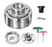 VEVOR Mandril para Torno de Madera 4 pulgadas 4 Mordazas, Juego de Mandril Autocentrante con Engranaje Cónico, Rosca de 1 pulgada x 8 TPI, Juego de 3 Mandriles de Pasador y Redondos para Carpintería