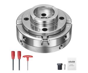 VEVOR Mandril para Torno de Madera 4 pulgadas 4 Mordazas, Juego de Mandril Autocentrante con Rosca de 1 pulgada x 8 TPI y Adaptador, Niquelado, Acero de Alta Dureza, para Trabajos de Carpintería