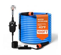 VEVOR Manguera de Agua Calentada de 30,5 m para Caravana, Anticongelante, Protección contra Congelación Hasta -43°C y contra Fugas, Superficie Lisa, Termostato Incorporado, para Vehículos Recreativos