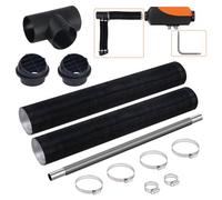 VEVOR Manguera de calentador diésel conducto de aire expandible 75 mm manguera de escape de acero inoxidable 25 mm 2 ventilaciones abrazadera de manguera para calentadores de estacionamiento diésel